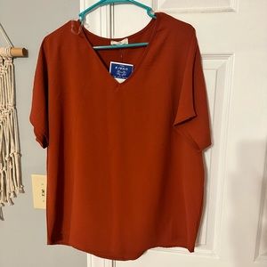 Burnt Orange Short sleeve Blouse
